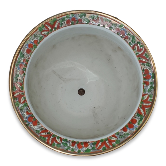Famille Rose Porcelain Planter w/ Red Qianlong Mark - Picture 5 of 9